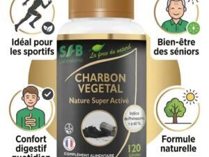 Charbon Vegetal Active - Detox et Gaz 120 gelules